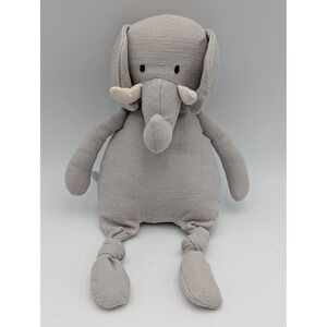 Tag Gray Elephant Lovey Plush Knotted 12 Inch Security Blanket Stuffed Animal